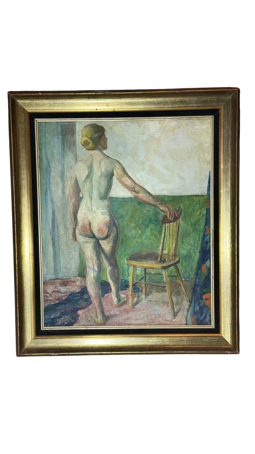 Joseph Hirsch | Nude Art Model by Chair | 30'' x 25''
