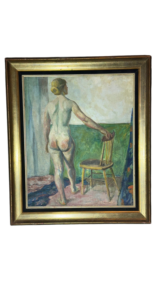 Joseph Hirsch | Nude Art Model by Chair | 30'' x 25''