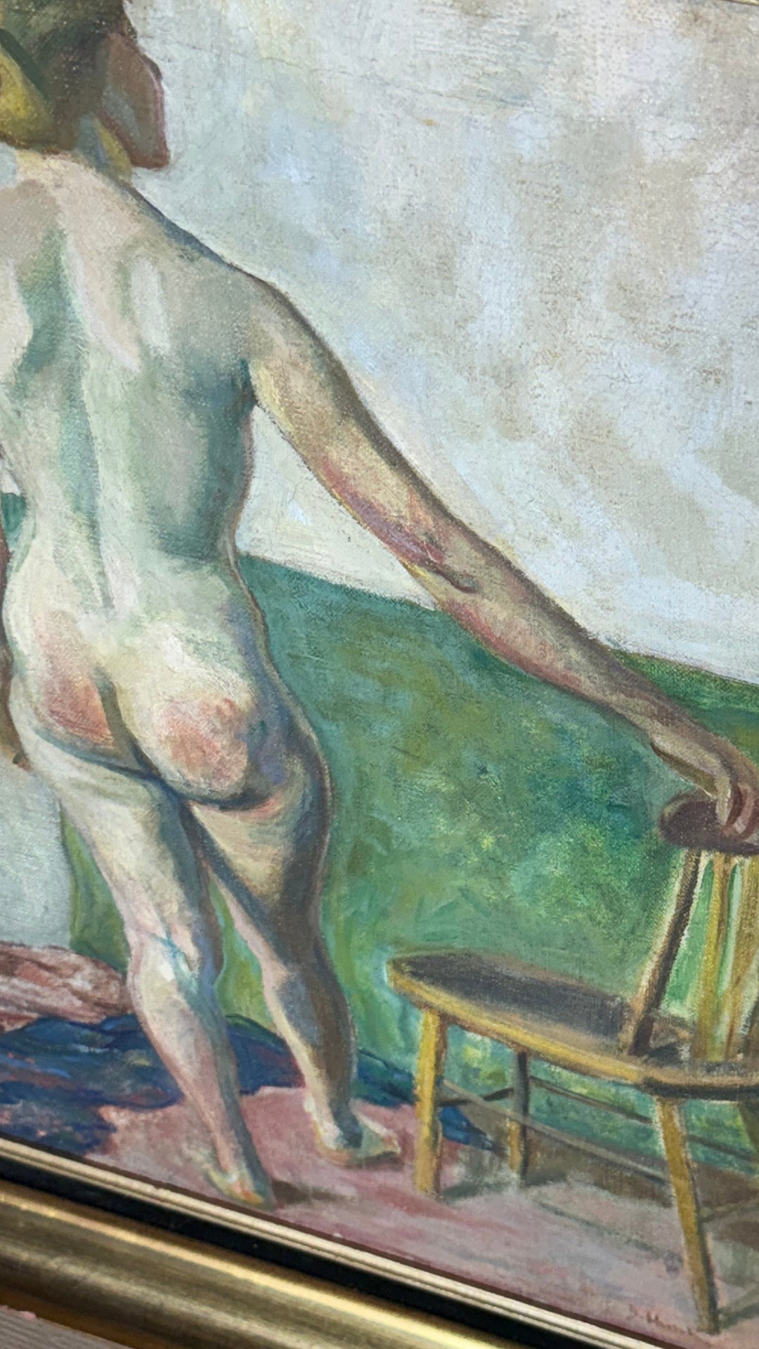 Joseph Hirsch | Nude Art Model by Chair | 30'' x 25''