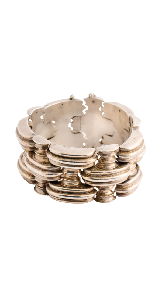 Silver Textured Chunky Bracelet