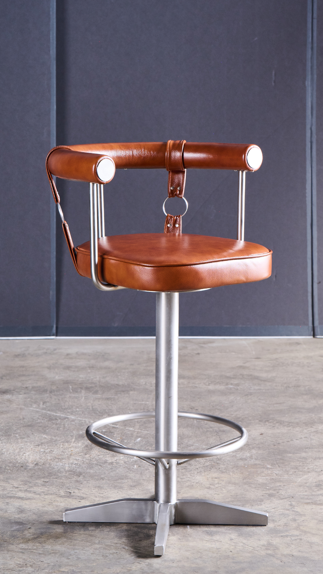 Leather & Chrome Bar Stool