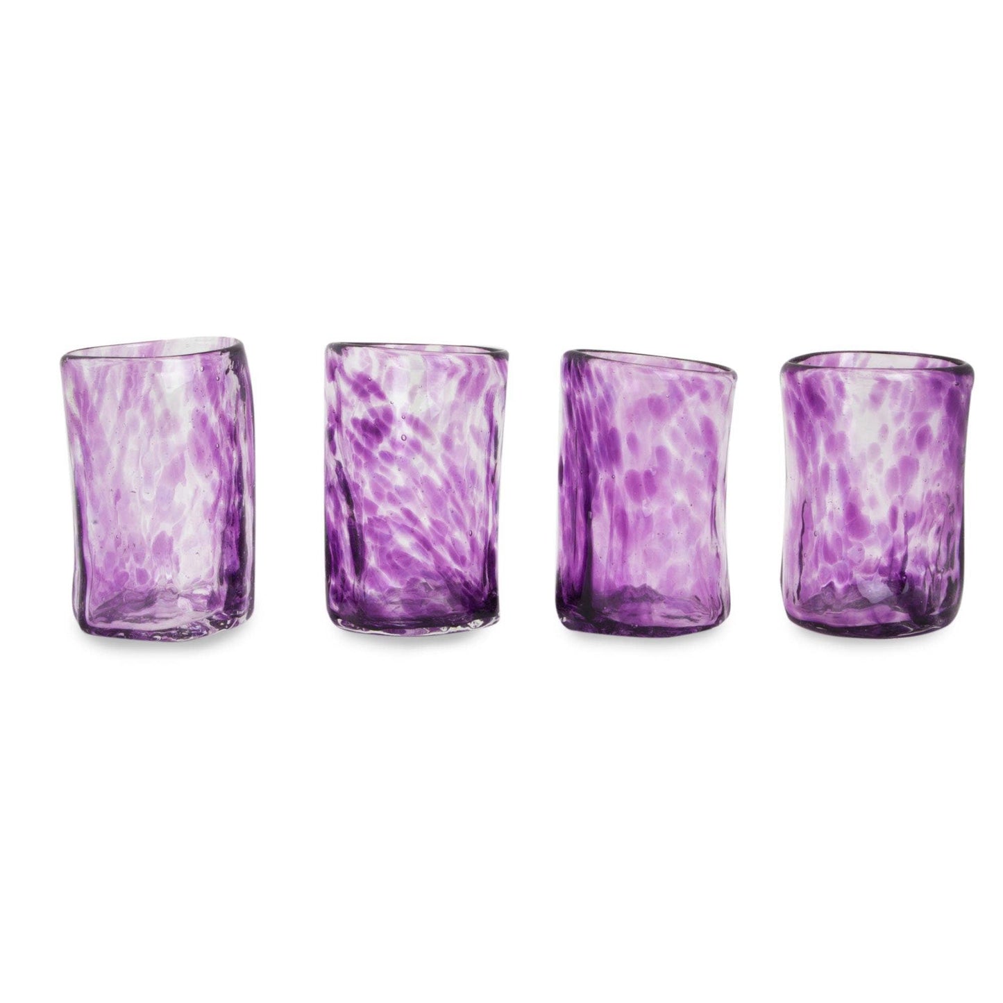 Lilac Mist Blown Glass Shot Glasses S/4