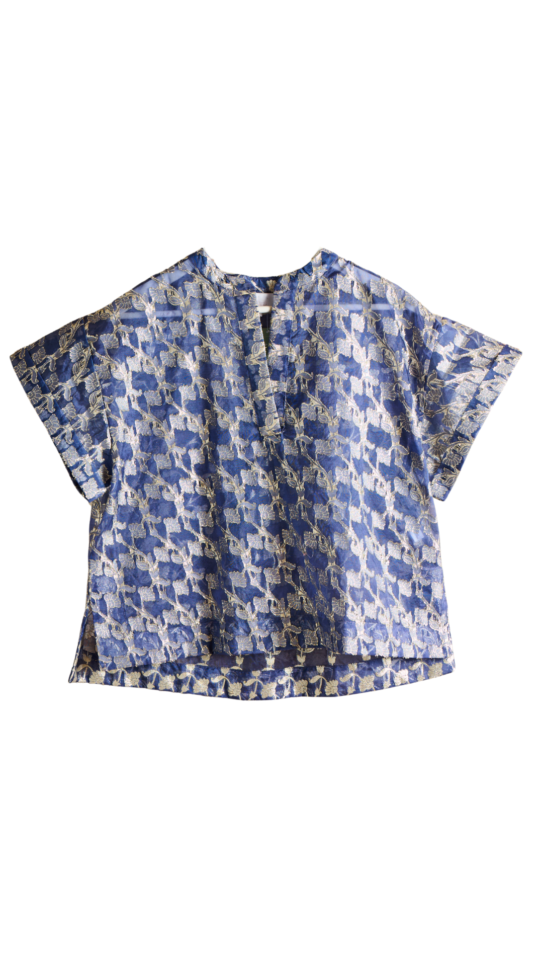 Sheer Blue & Gold Cindy Shirt