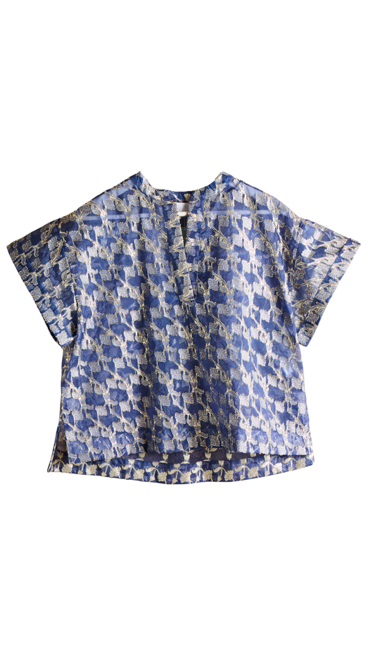 Sheer Blue & Gold Cindy Shirt