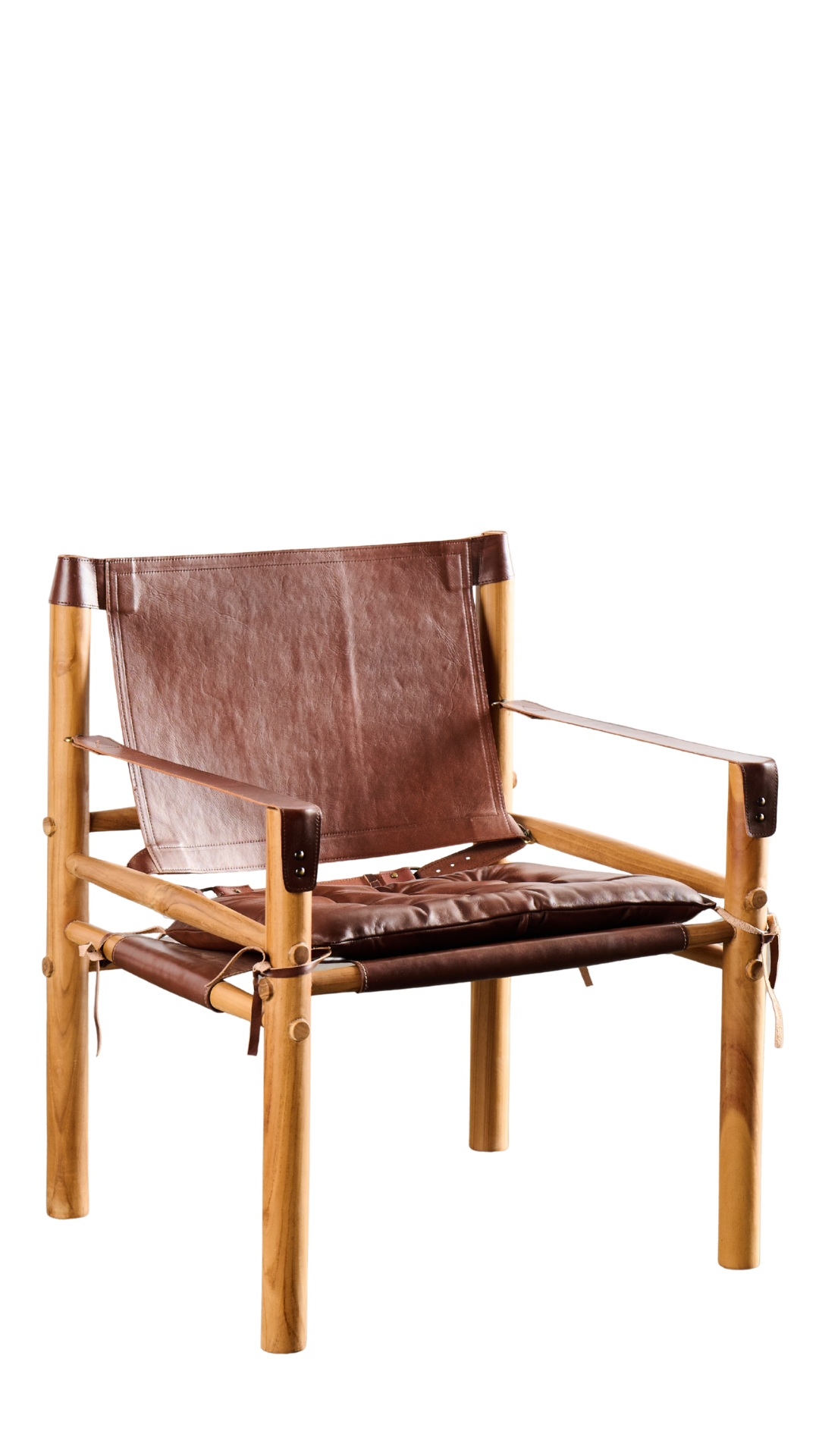 INDO3 Andini Leather Armchair Carmel/Chocolate