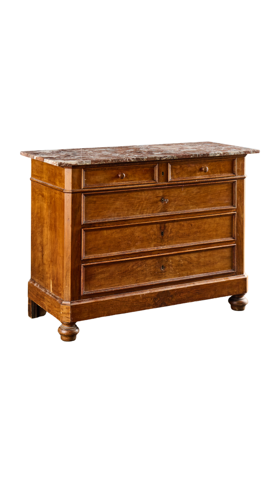 L761 Marble Top Mahogany Dresser