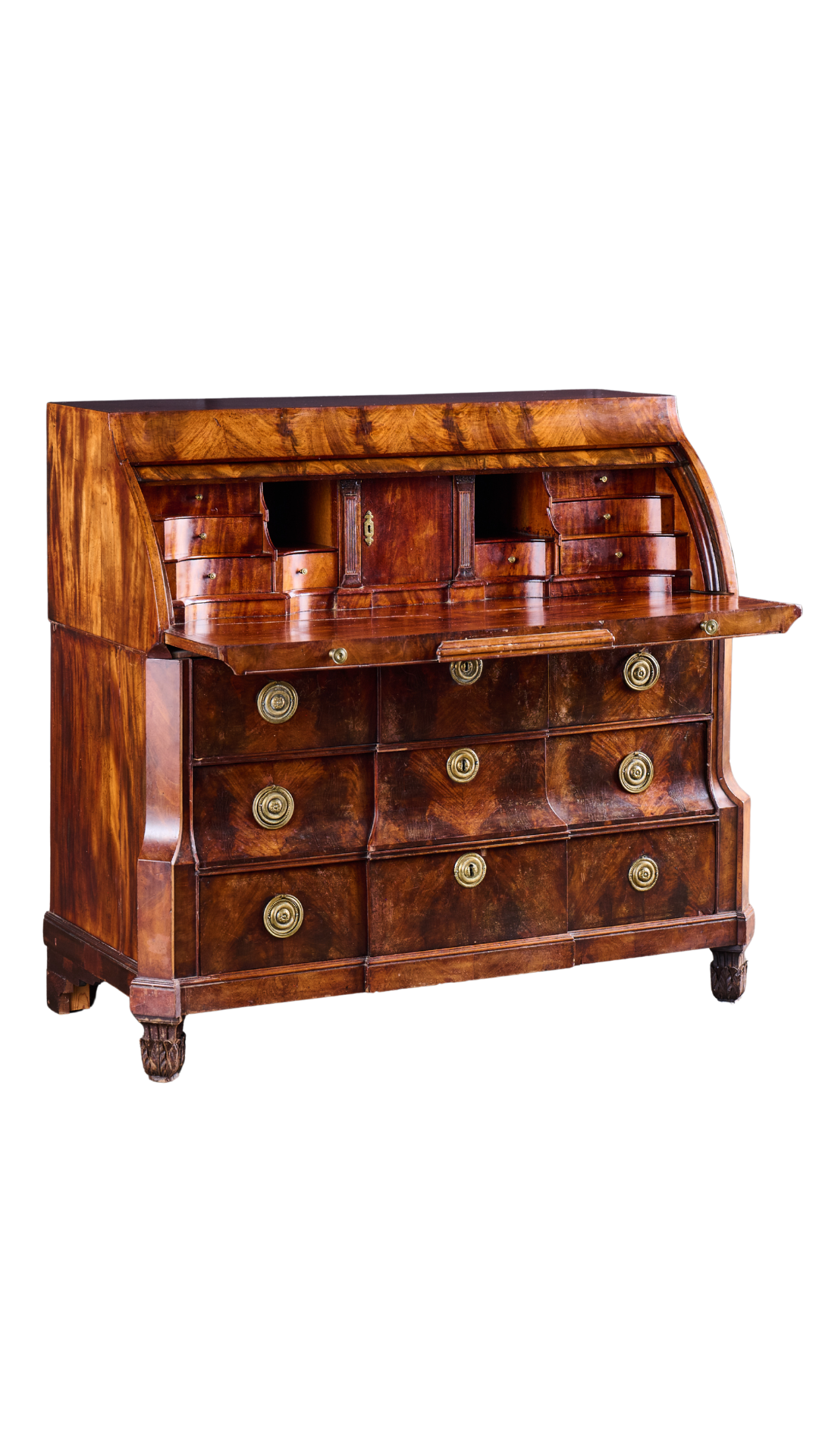 CA1090 Mahogany Continental Cylindrical Bureau