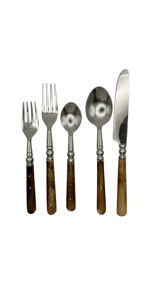 5 Piece Silverware Set BRWN