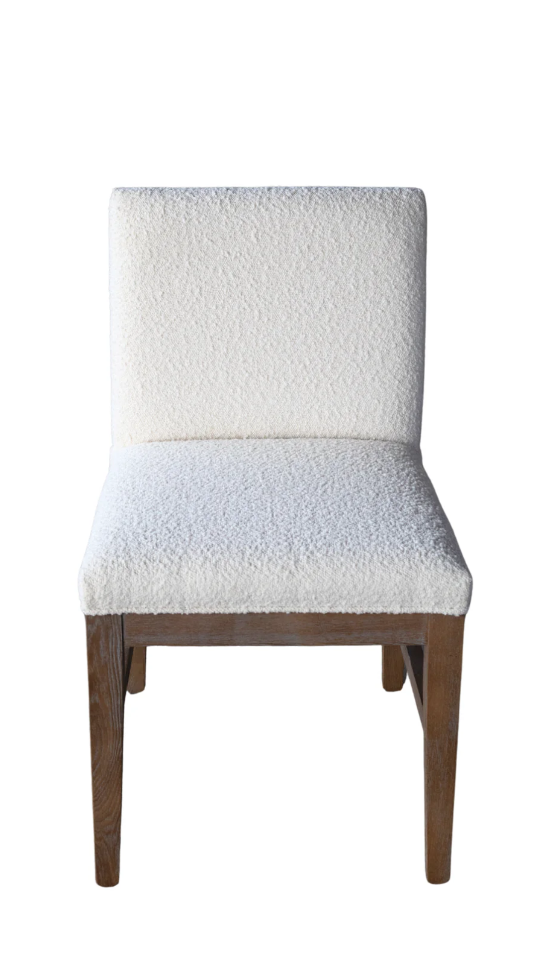 Ash Wood Dining Chair - Ivory Boucle