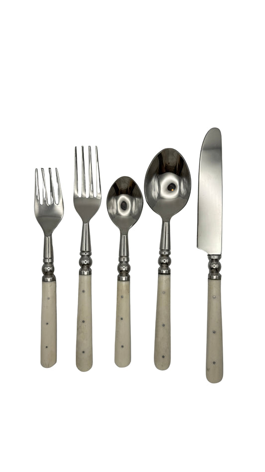 5 Piece Silverware Set WHT