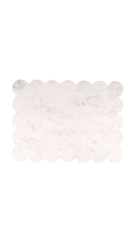 White Marble Scalloped Serving Board
