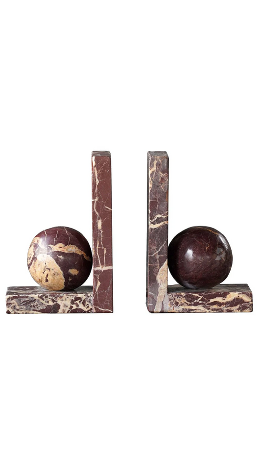 Rosso Levanto Sphere Bookends