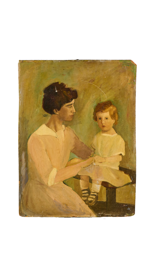 Mother & Baby Oil Painting