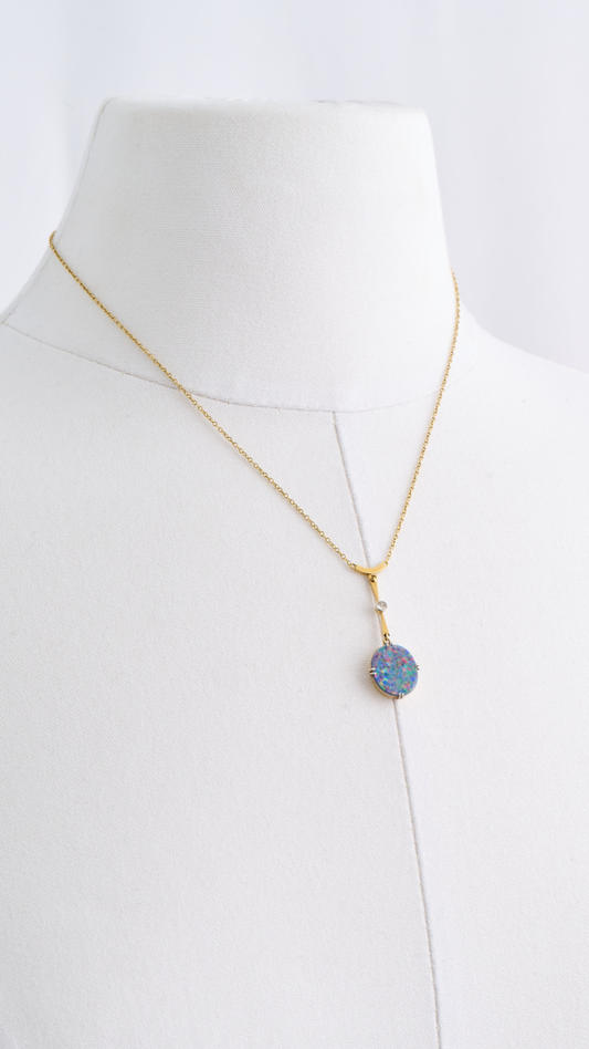 2167 Opal Diamond Pendant Necklace
