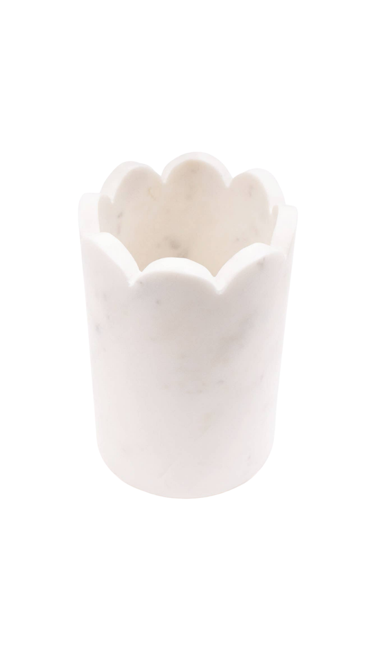 White Marble Scalloped Wine & Champagne Chiller