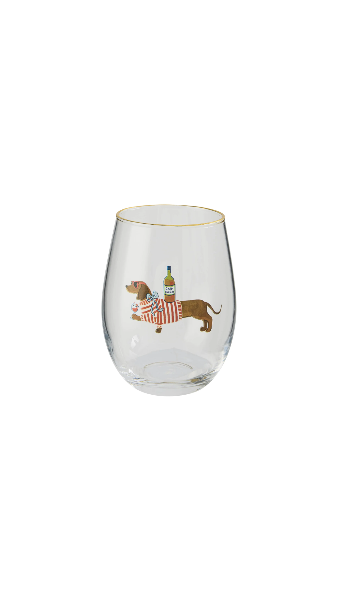 Stemless GR Wine Glass - HH Dachshund