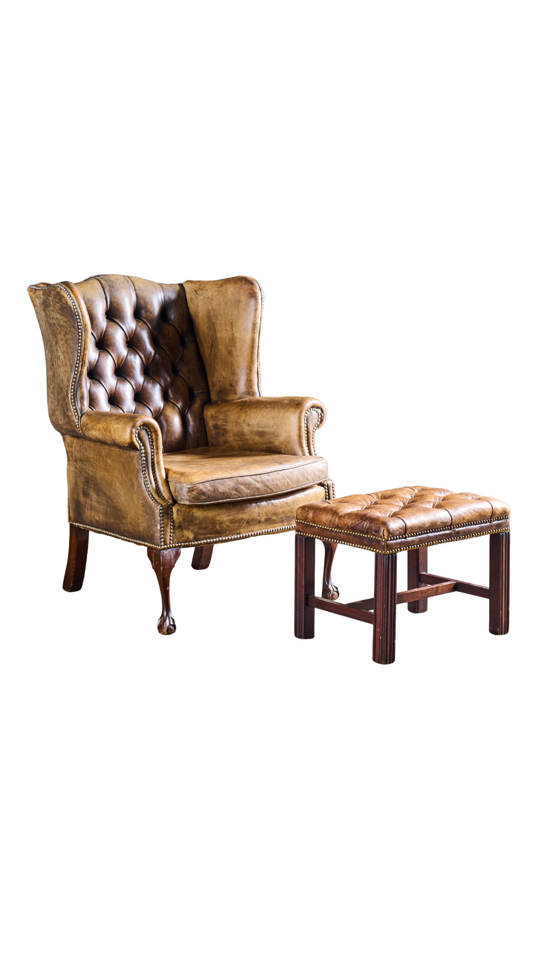 L658 Leather Wing Chair & Ottoman
