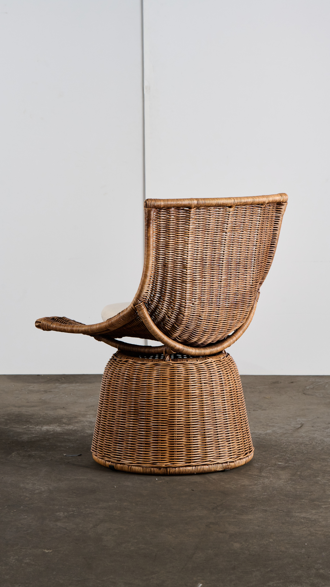 INDO26 Full Rattan Chair with Cushion Antique Brown