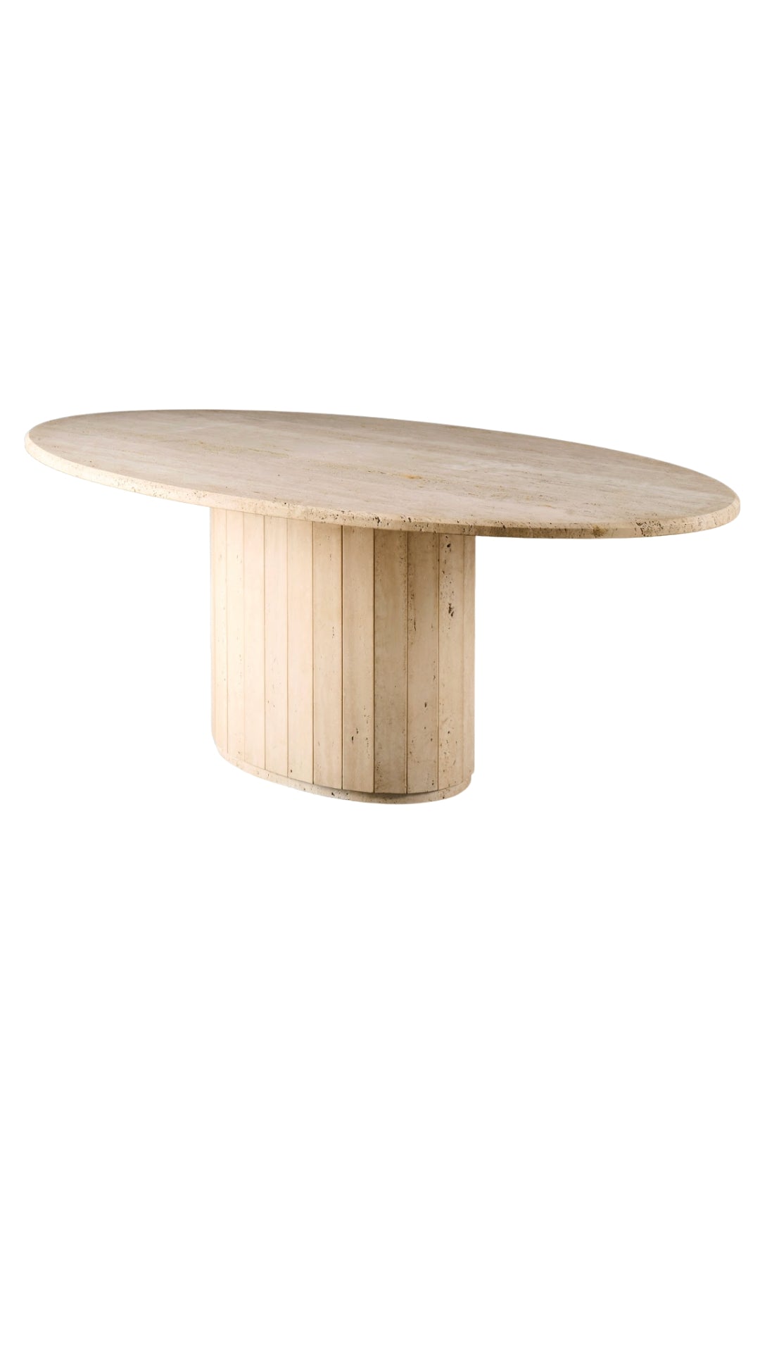 C461 Italian Travertine Table - Oval