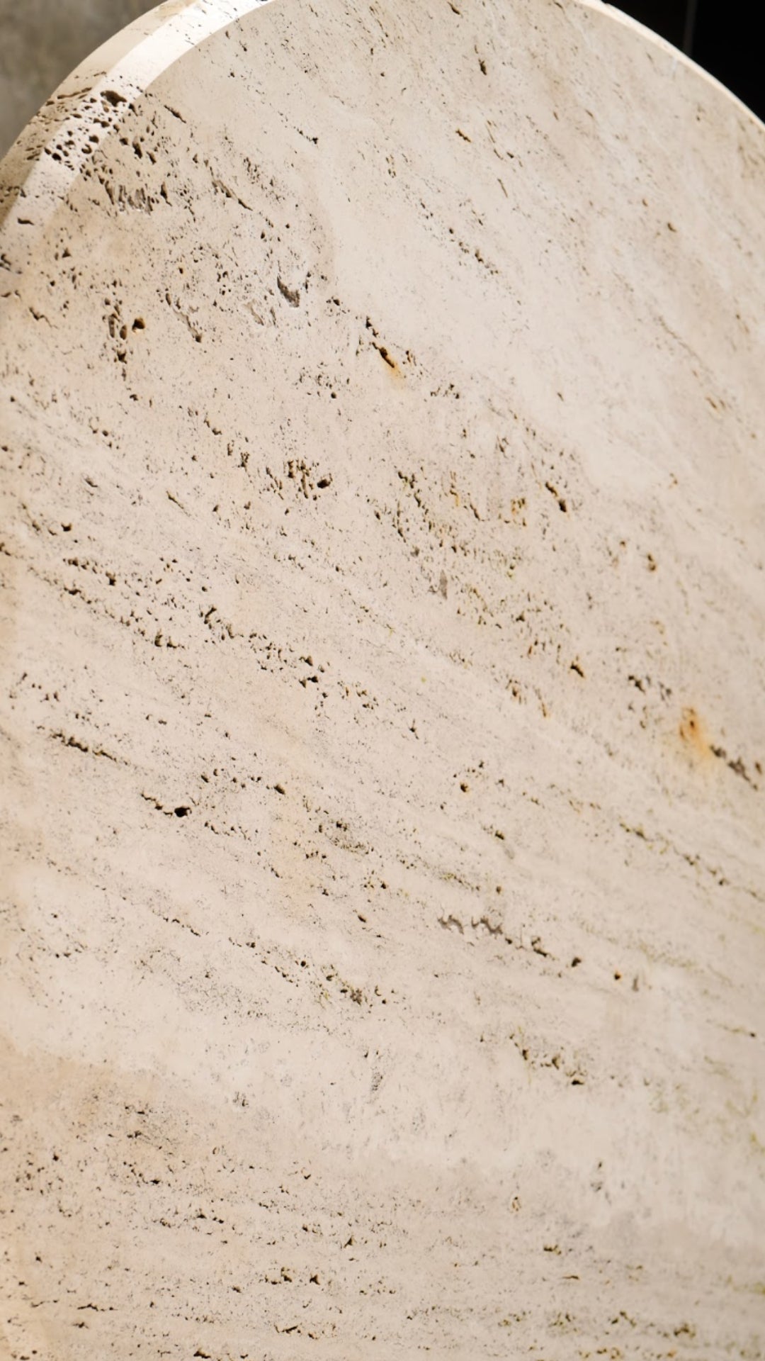C461 Italian Travertine Table - Oval