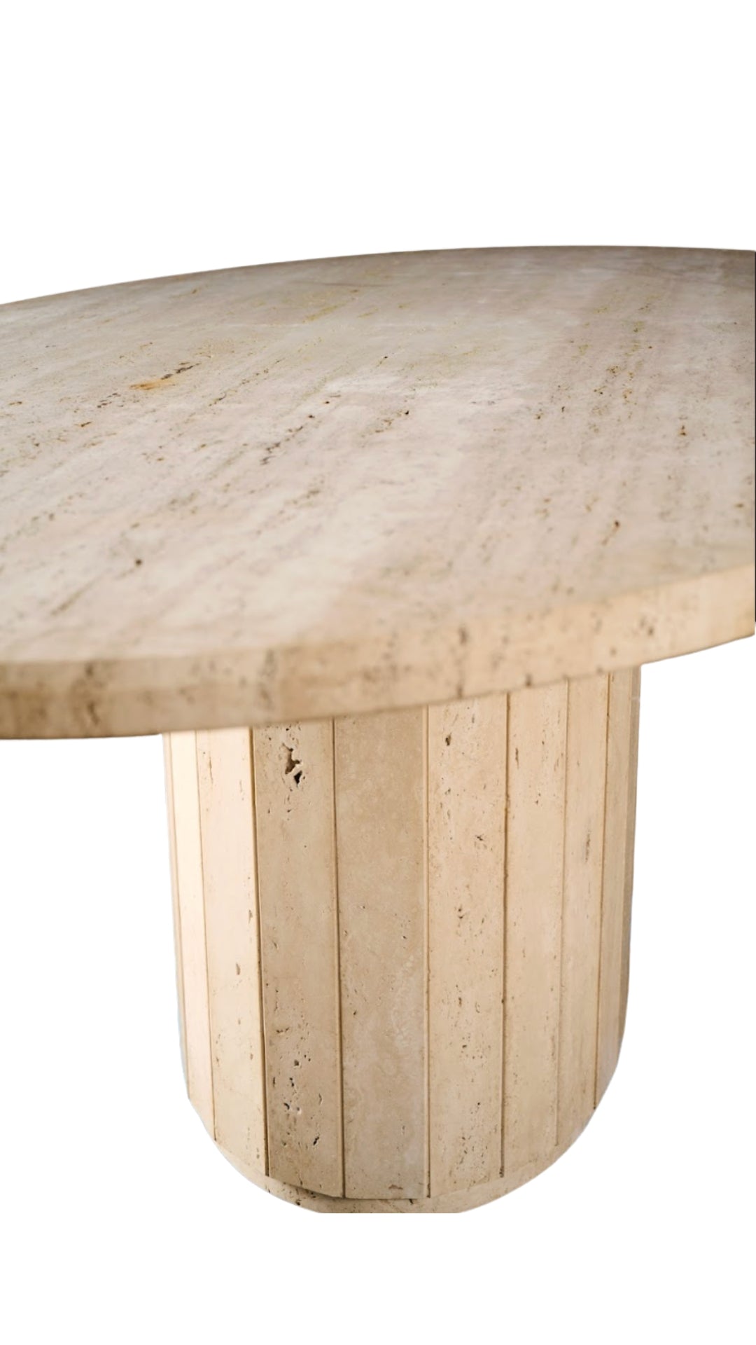 C461 Italian Travertine Table - Oval