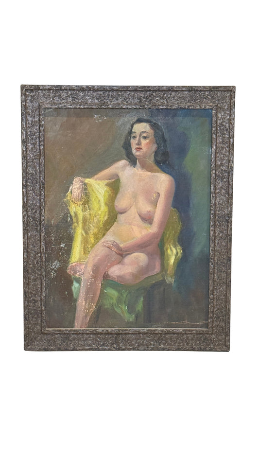 Mid Century Nude Oil Painting