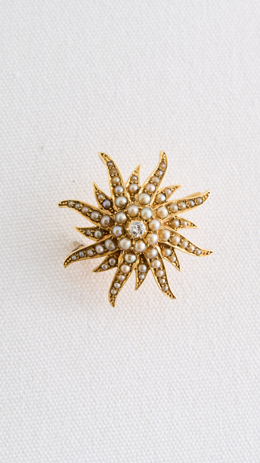 564 Pearl Diamond Brooch