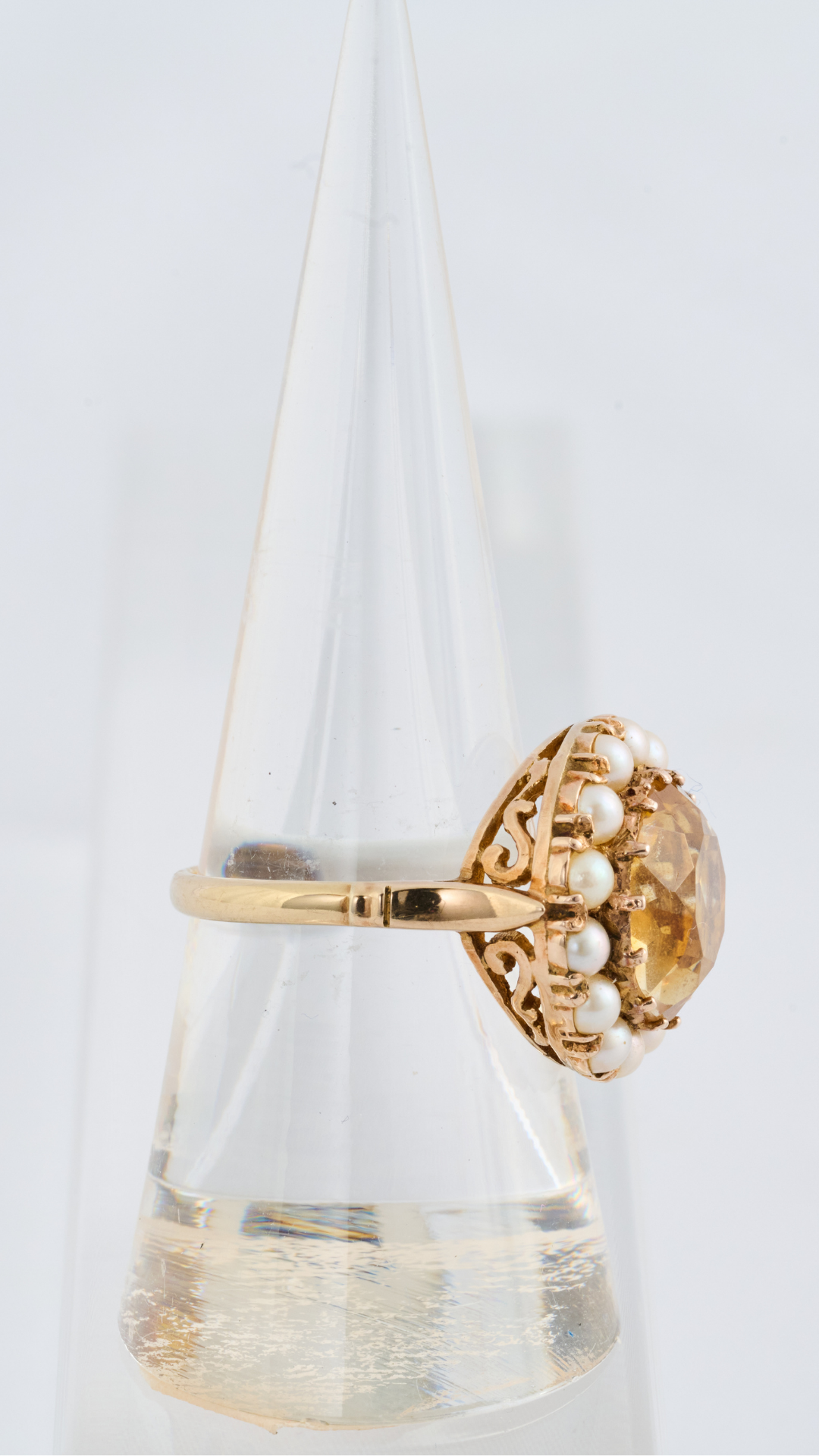 H62 Citrine & Seed Pearl Ring