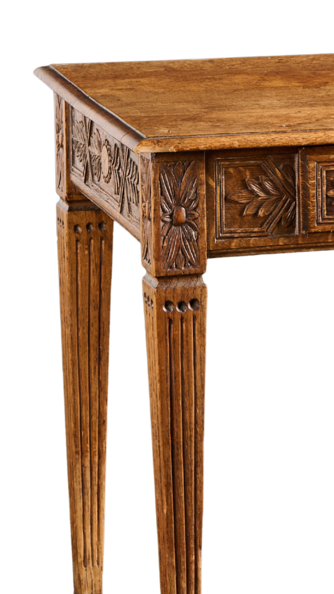 Antique Carved Wooden Side Table w/Drawer