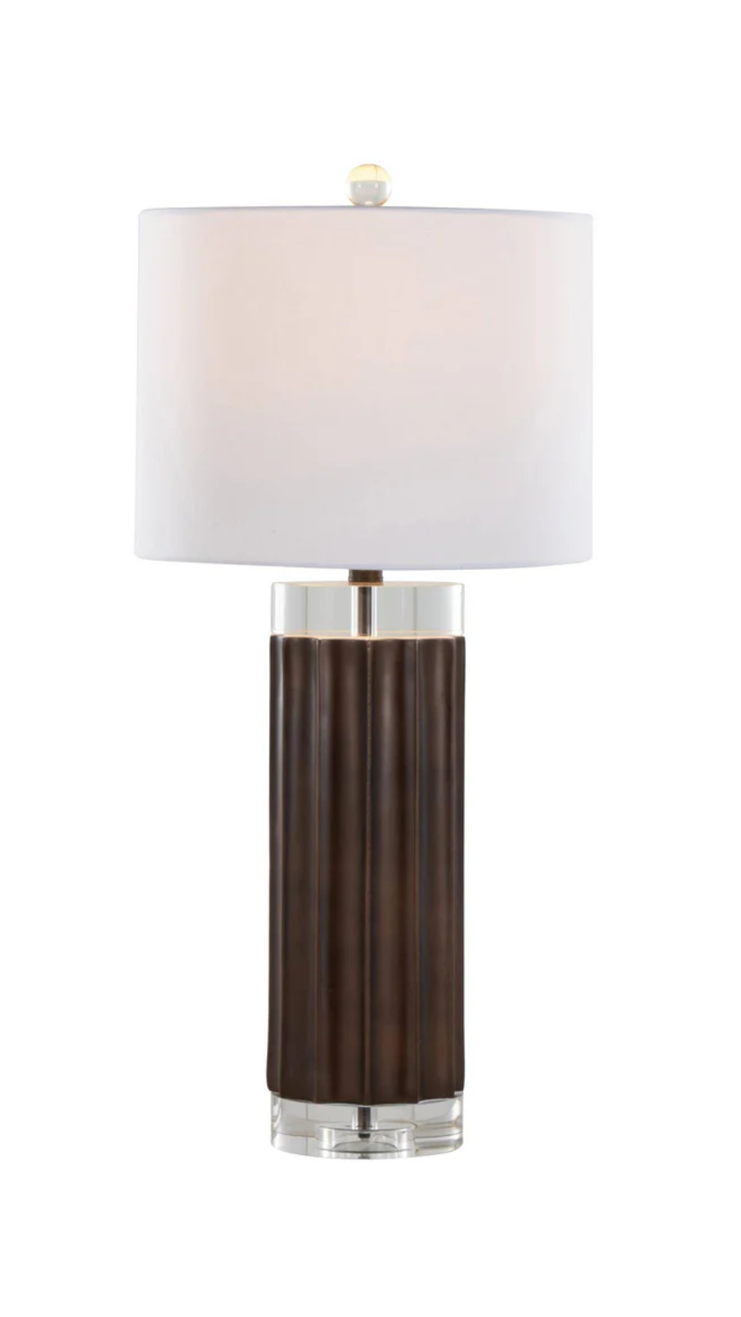 Cylinder Fluted 29.25" Polyresin Table Lamp