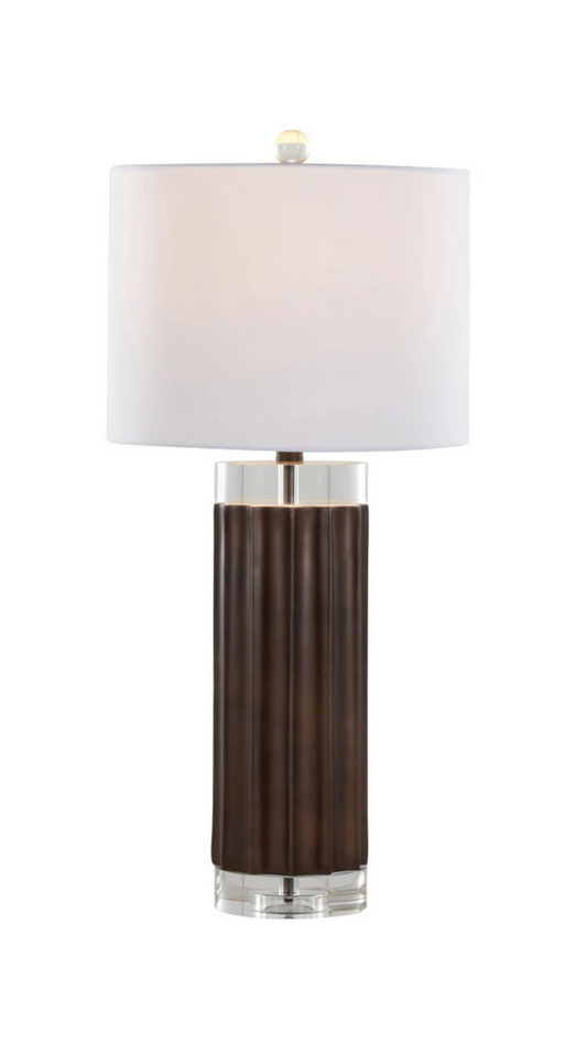 Cylinder Fluted 29.25" Polyresin Table Lamp