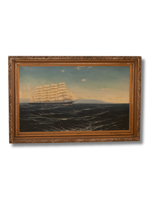 JP Ernst Signed | Sailing Ship Out to Sea
