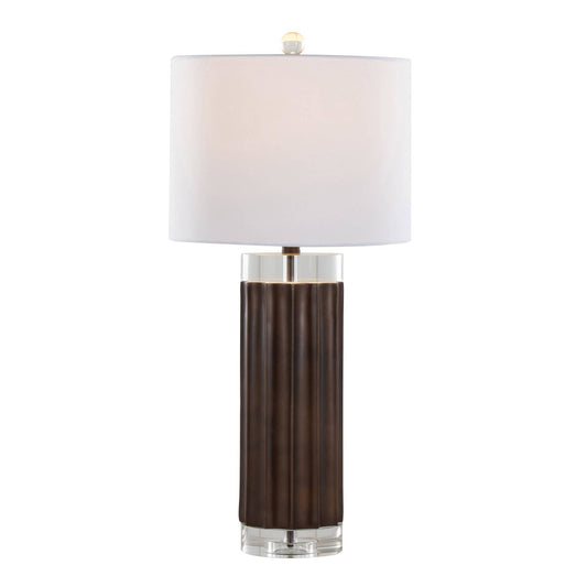 Cylinder Fluted 29.25" Polyresin Table Lamp