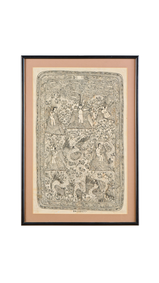 Emilio de la Rosa | Angels & Serpents on Bark Paper