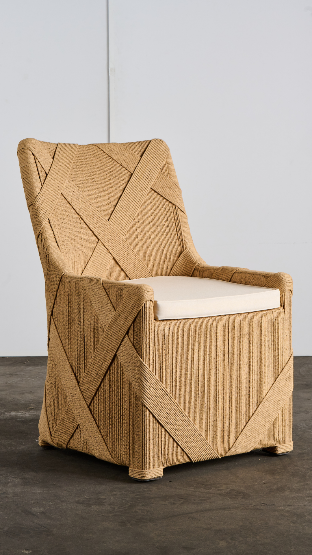 INDO21 Teak Wood & Rope Dining Chair