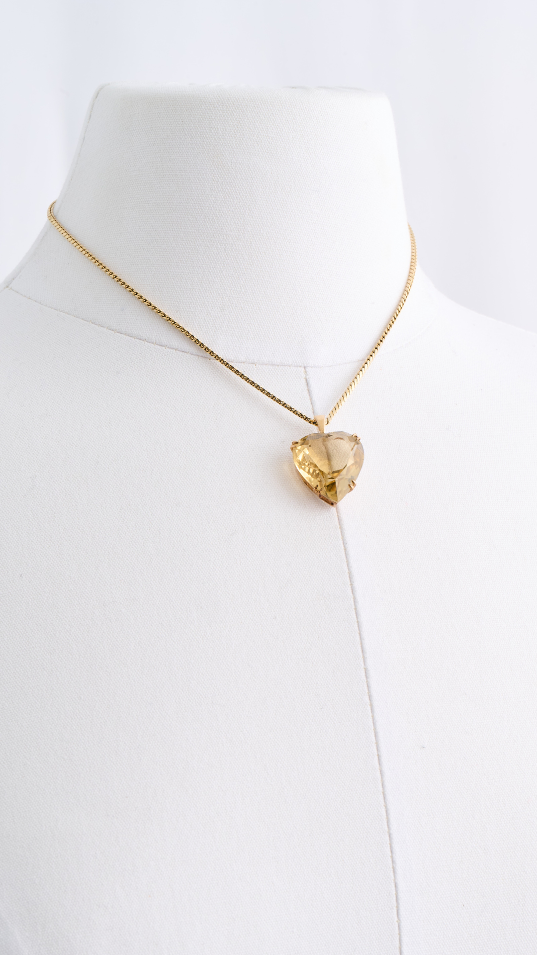 335 Citrine Heart Necklace