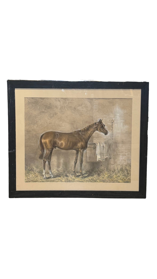 Horse In Barn Painting | Framed