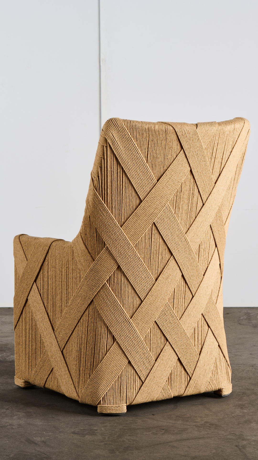 INDO21 Teak Wood & Rope Dining Chair