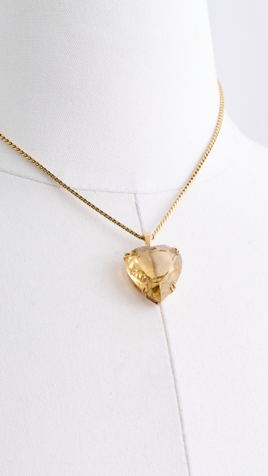 335 Citrine Heart Necklace