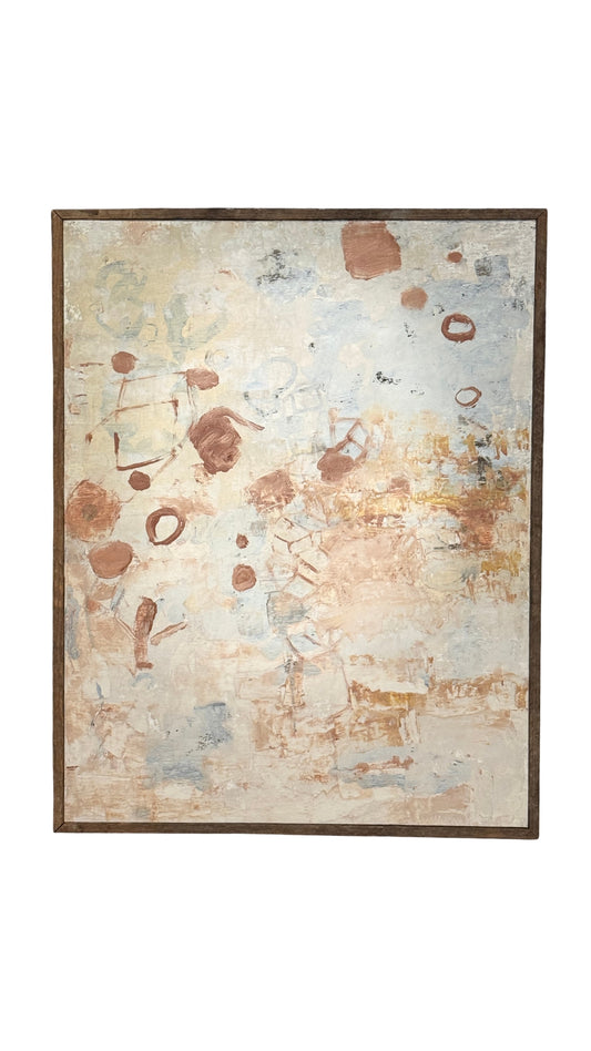 Peach Abstract on Wood