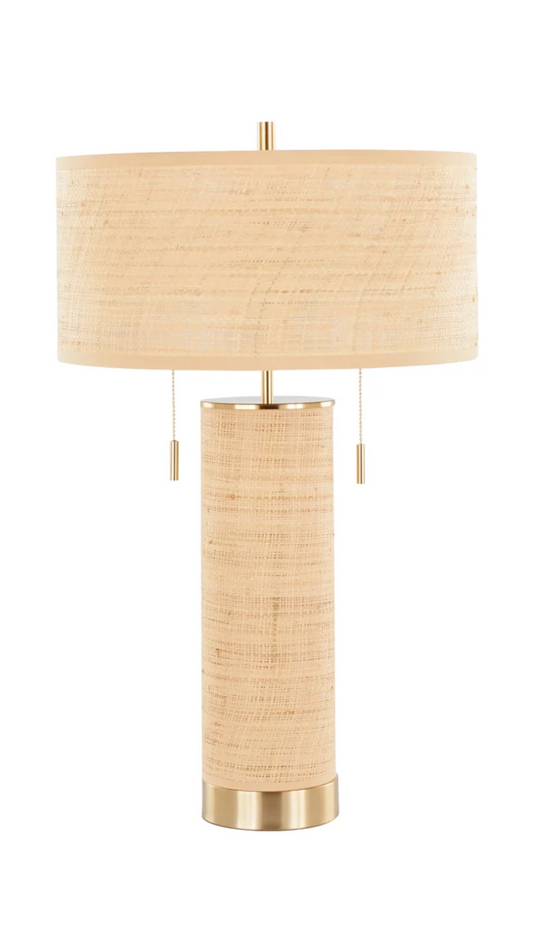Cylinder Rattan 29'' Table Lamp