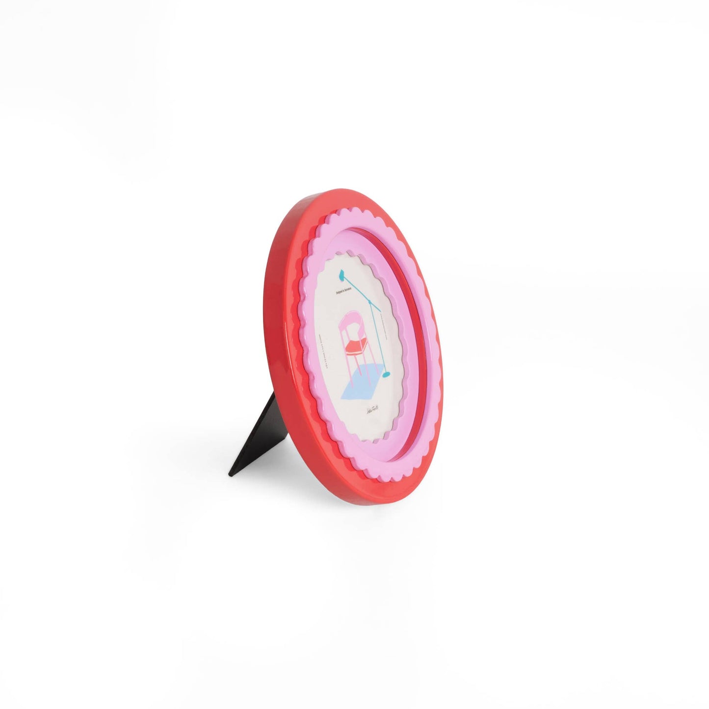 Round Glossy Red Photo Frame