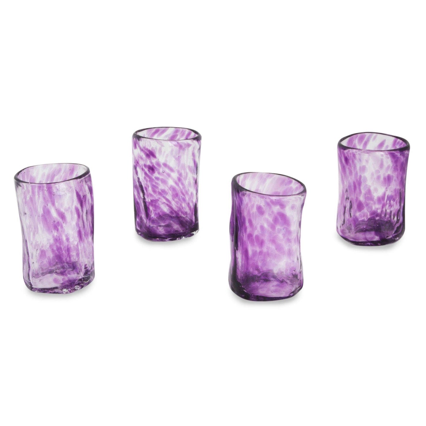 Lilac Mist Blown Glass Shot Glasses S/4