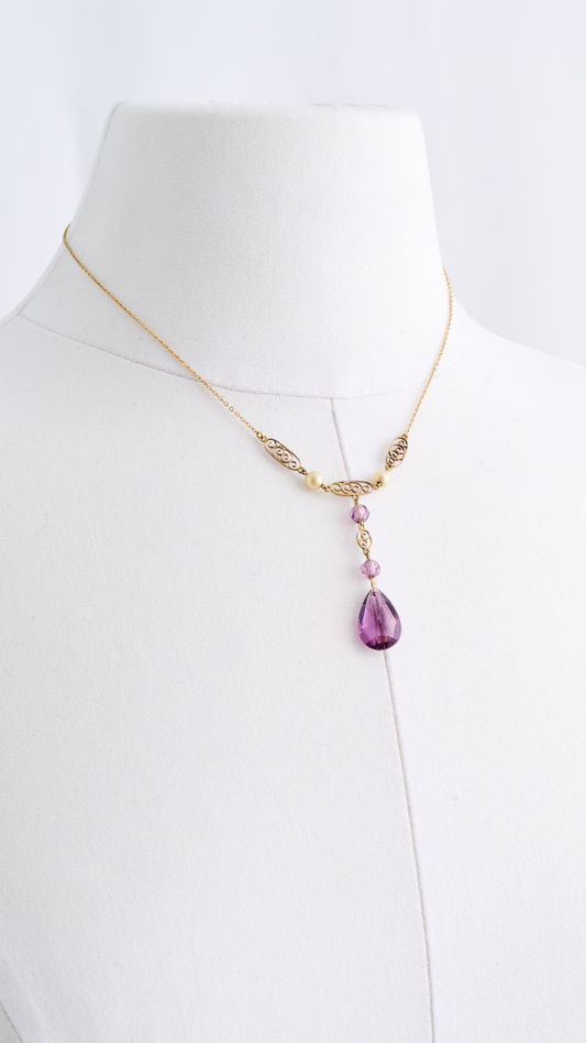 9ct Edwardian Amethyst  Necklace