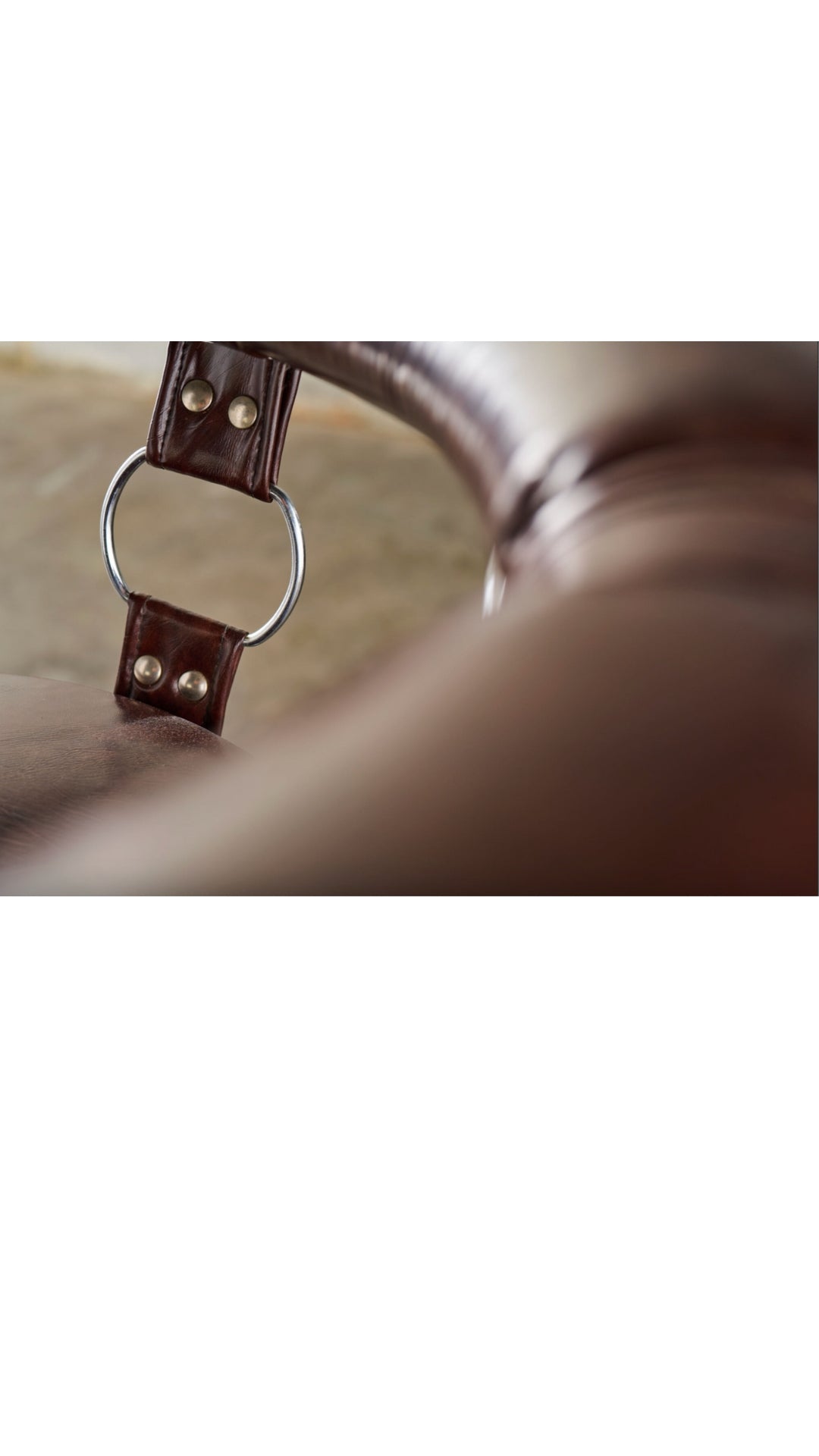 Antique Leather Barstools w/ Metal Accents