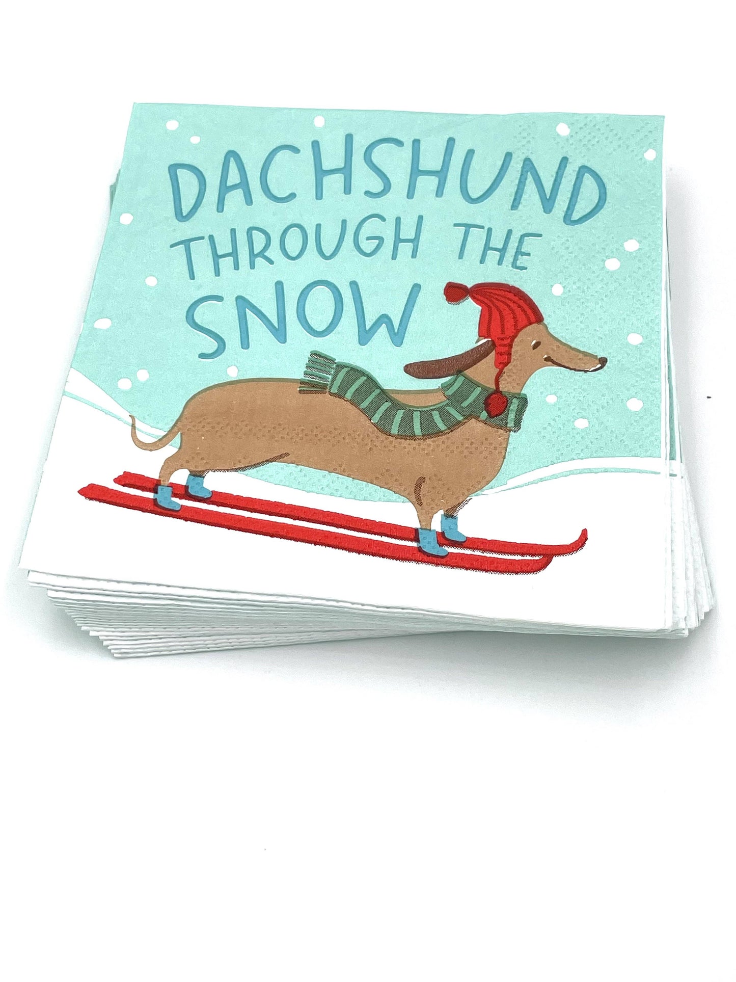 Funny Christmas Cocktail Napkins | Daschund - 20ct