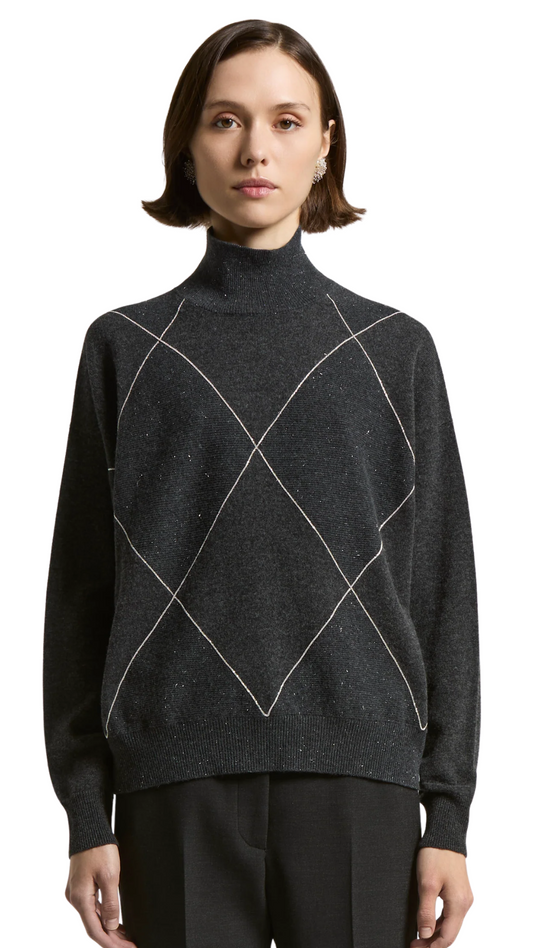 Diamond Detailing Grey Jumper Sweater