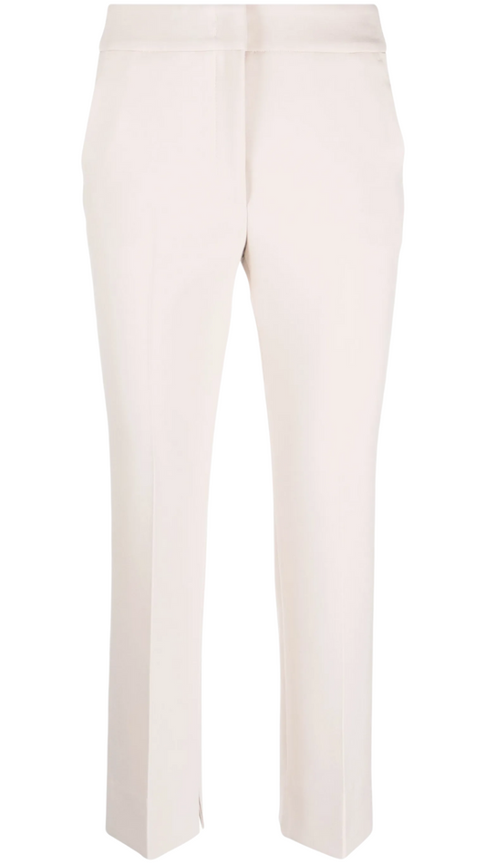 Opal White Elastic Band Straight Leg Trousers