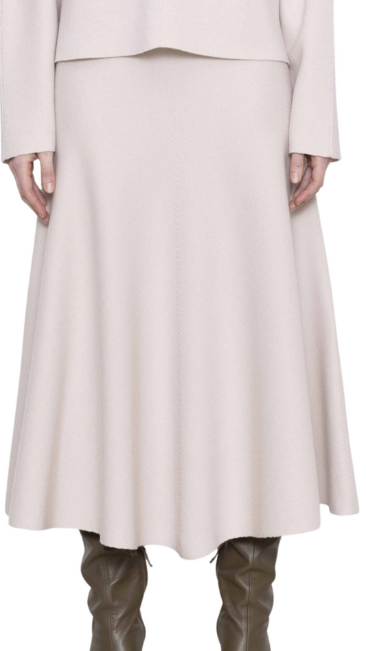 Flared Knit Midi Skirt