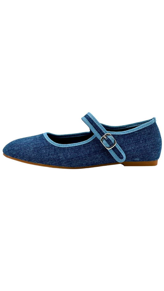 Elegant Denim Ballet Flats